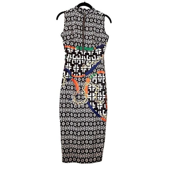 NWT Soho Chic Multicolor Printed Midi Dress Size Small - Picture 2 of 2